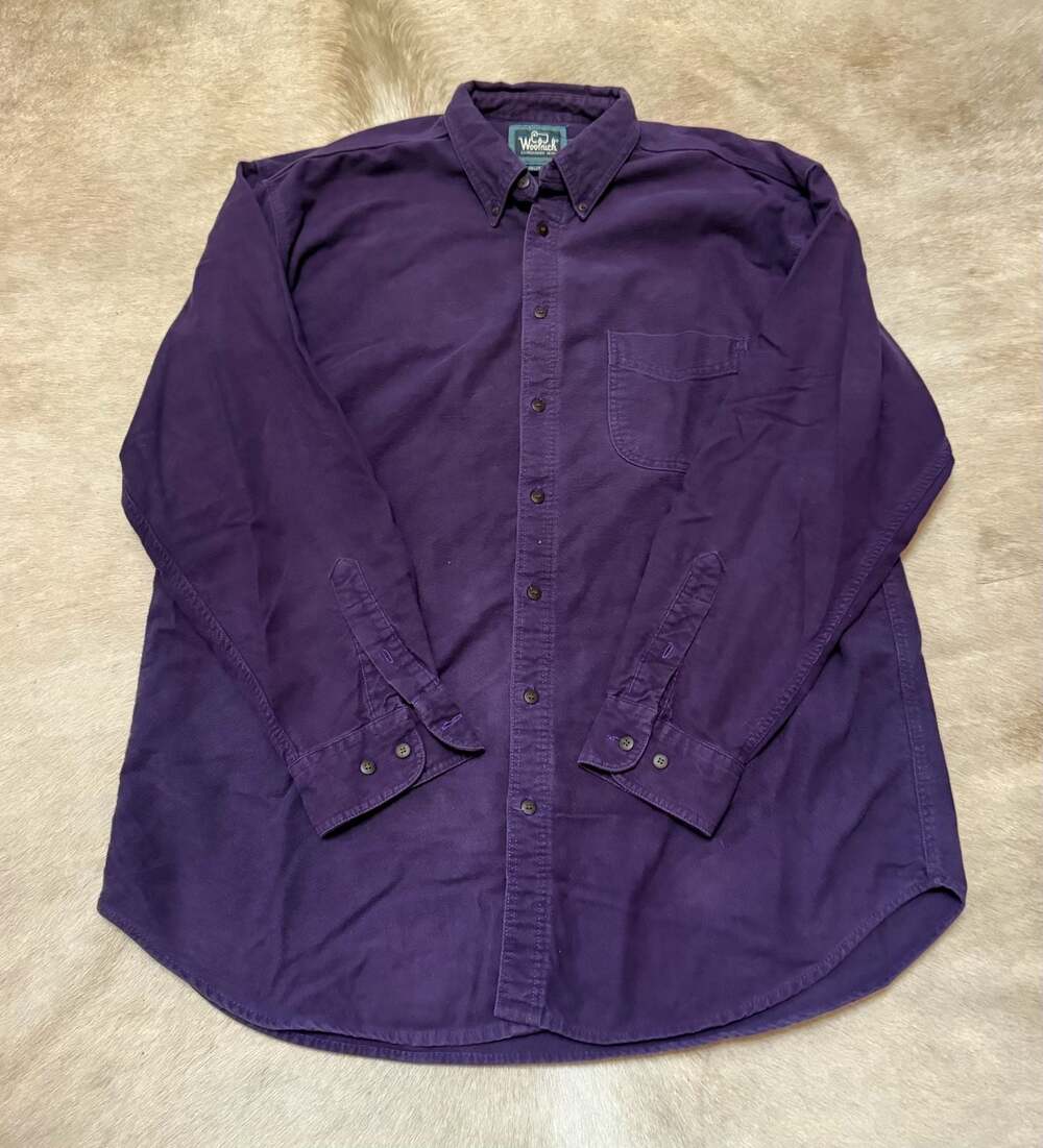 Vintage Woolrich Men's Purple Long Sleeve Button Down Shirt Size Large